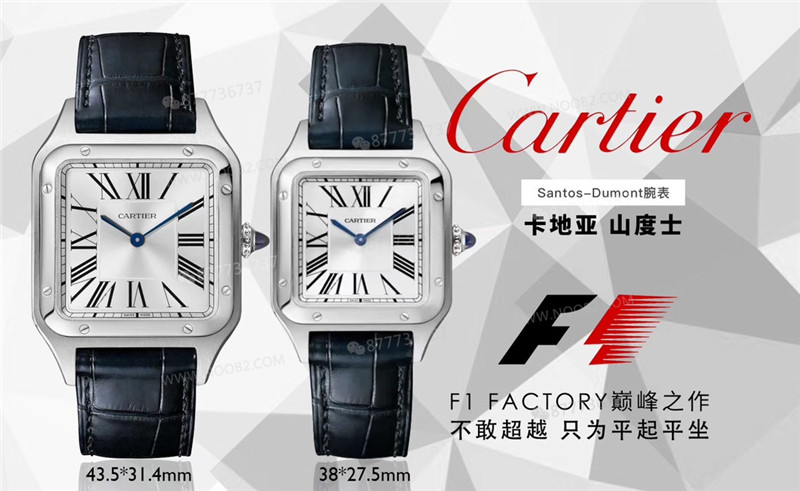 Gerçek-replika karşılaştırması: F1 Factory Cartier Santos-Dumont replika saat — 1. fotoğraf