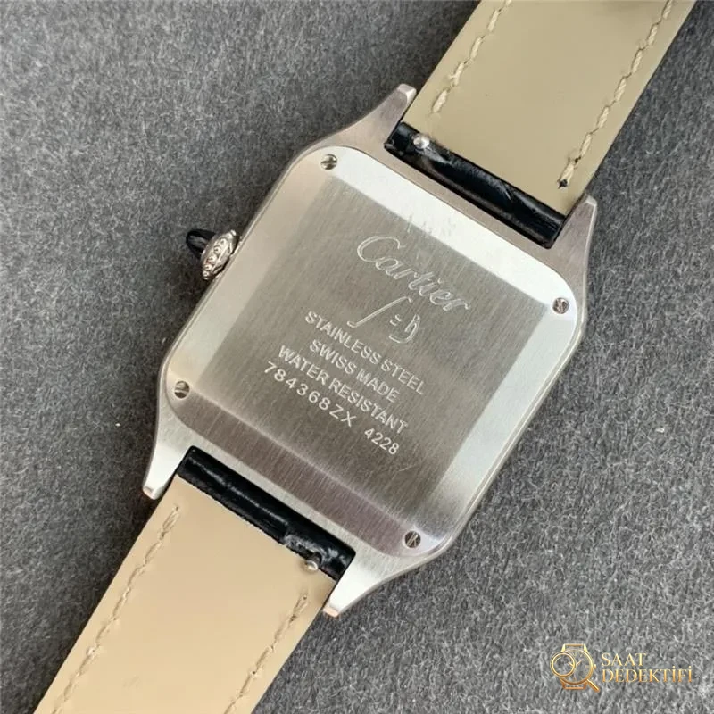 Real vs. replica: F1 Factory Cartier Santos-Dumont replica watch - Band Texture and Stitching Details