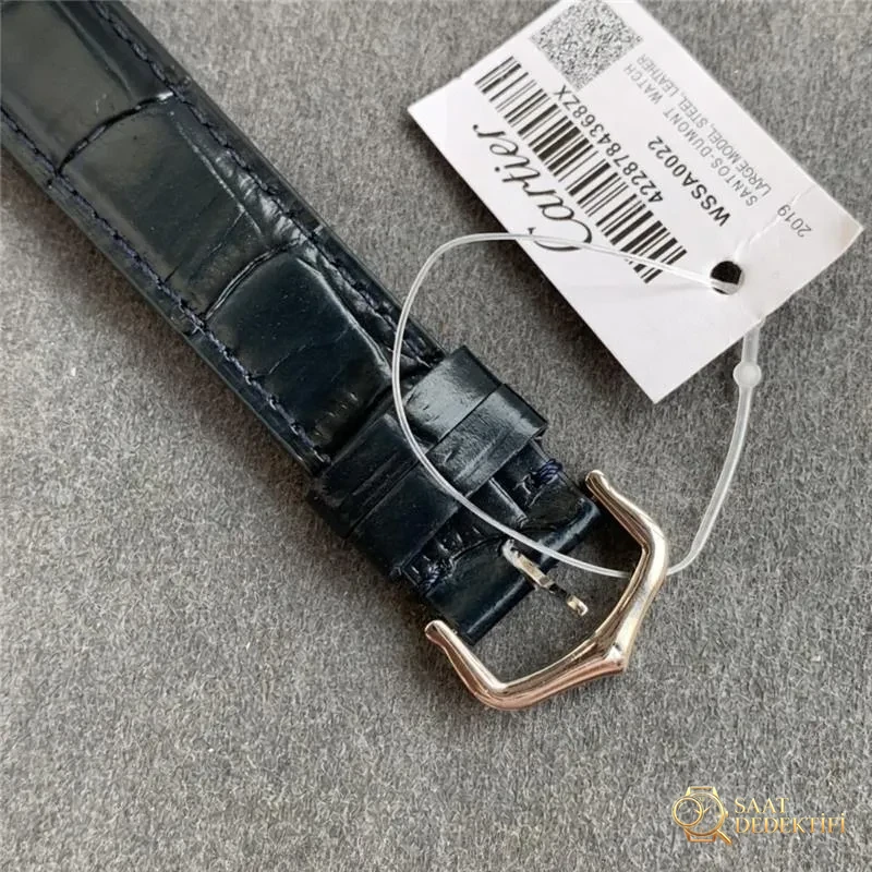 Real vs. replica: F1 Factory Cartier Santos-Dumont replica watch - Back Cover Engraving and Serial Number