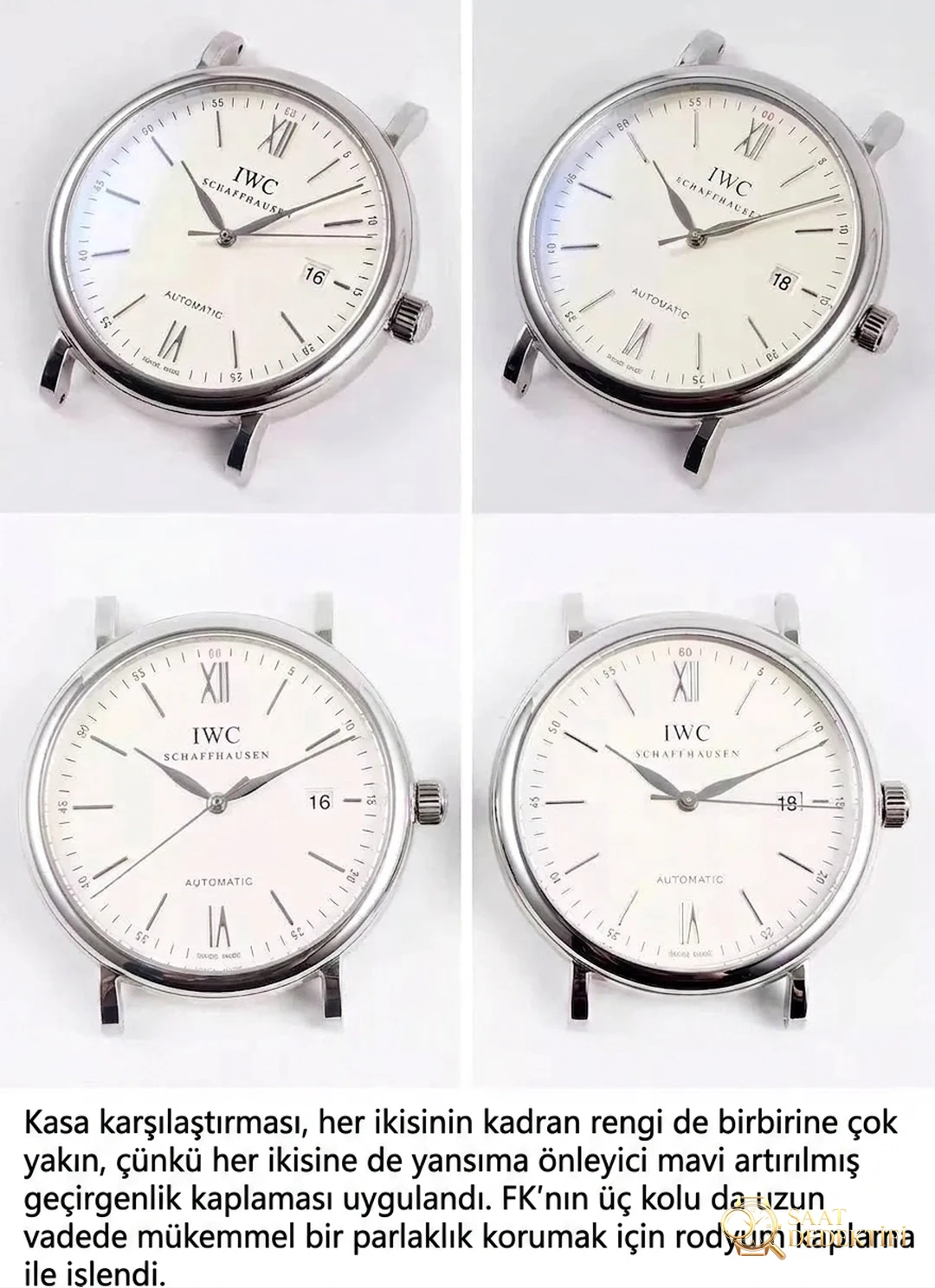 Gerçek-replika karşılaştırması: FK Factory IWC Portofino serisi IW356501 replika saatin orijinalle karşılaştırmalı incelemesi - Kadran Detayı ve Bezel İşçiliği