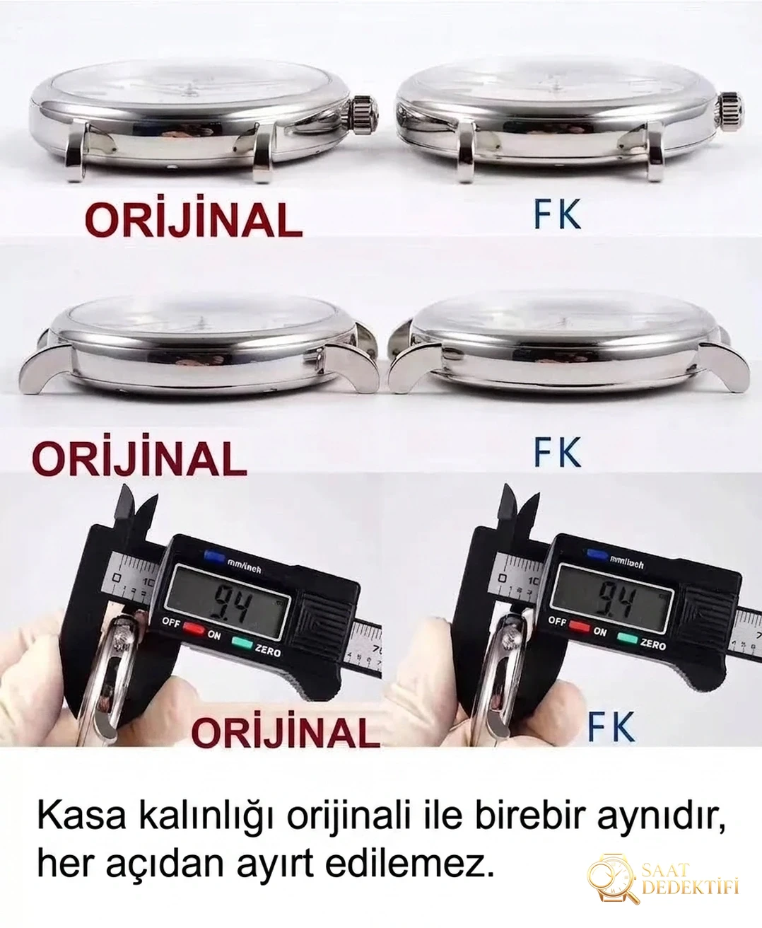 Gerçek-replika karşılaştırması: FK Factory IWC Portofino serisi IW356501 replika saatin orijinalle karşılaştırmalı incelemesi - Kasa Profili ve Kurma Kolu İncelemesi