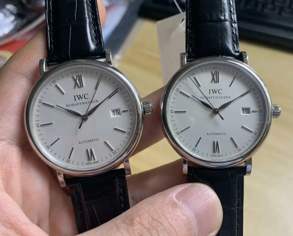 Gerçek-replika karşılaştırması: FK Factory IWC Portofino serisi IW356501 replika saatin orijinalle karşılaştırmalı incelemesi - Fosfor ve Super-LumiNova Gece Görünümü