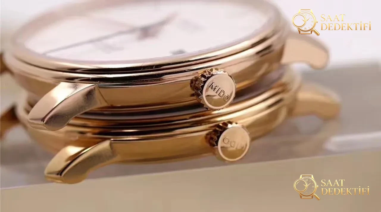 Gerçek-replika karşılaştırması: FK Factory Mido Baroncelli serisi M027.407 rose gold replika saat incelemesi, işçiliği nasıl? - Bilezik, Toka ve Klips Mekanizması