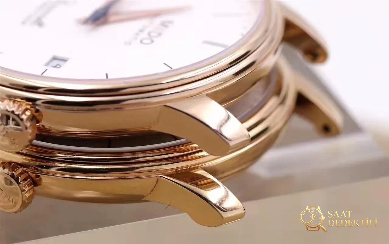 Gerçek-replika karşılaştırması: FK Factory Mido Baroncelli serisi M027.407 rose gold replika saat incelemesi, işçiliği nasıl? - Genel Açı ve Estetik Duruş
