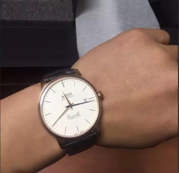 Gerçek-replika karşılaştırması: FK Factory Mido Baroncelli serisi M027.407 rose gold replika saat incelemesi, işçiliği nasıl? — 13. fotoğraf