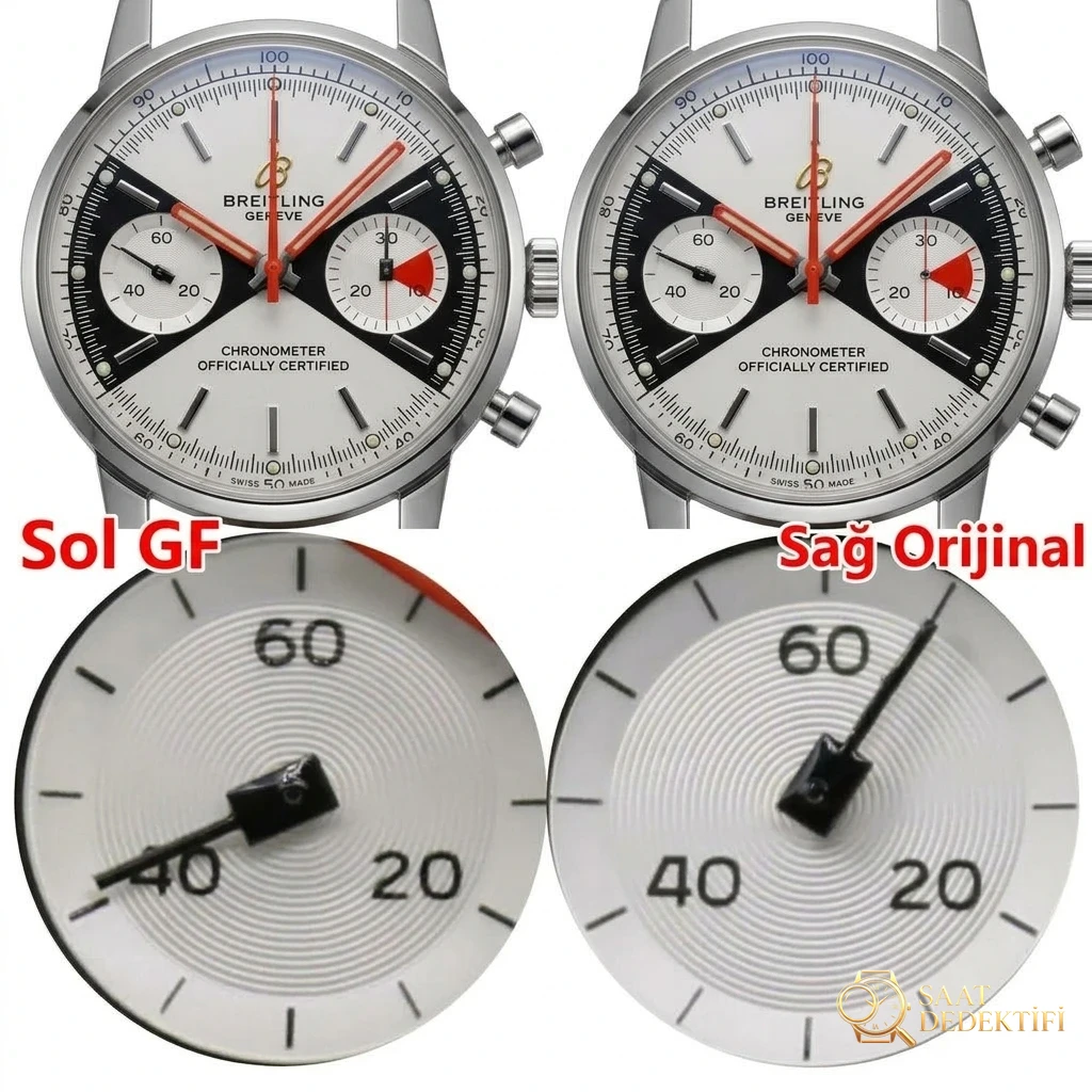 Gerçek-replika karşılaştırması: GF Factory Breitling Top Time Zorro kadranının işçiliği iyi mi? - Makro Kadran ve İndeks İşçiliği