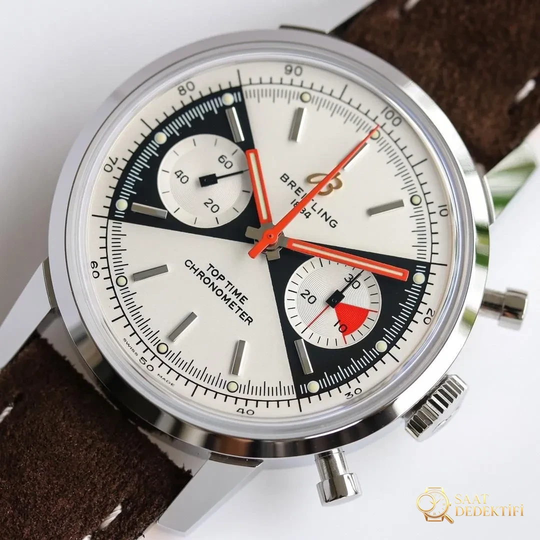 Gerçek-replika karşılaştırması: GF Factory Breitling Top Time Zorro kadranının işçiliği iyi mi? - Kasa Çeliği ve Polisaj Kalitesi