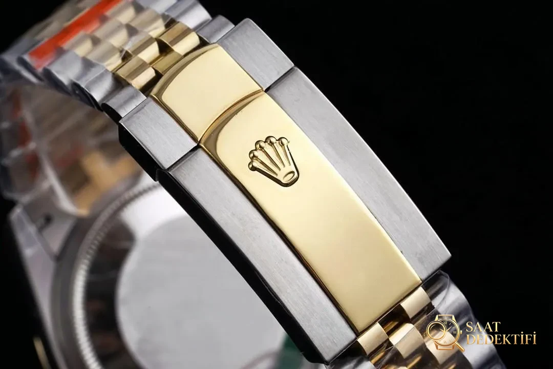 Gerçek-replika karşılaştırması: GM Factory Rolex Datejust 36 mm beş sıralı bilezik, 3235 tek parça mekanizma V3 versiyon, altın kaplama seri orijinal ile inceleme - Toka İçi Mikro Ayar Mekanizması