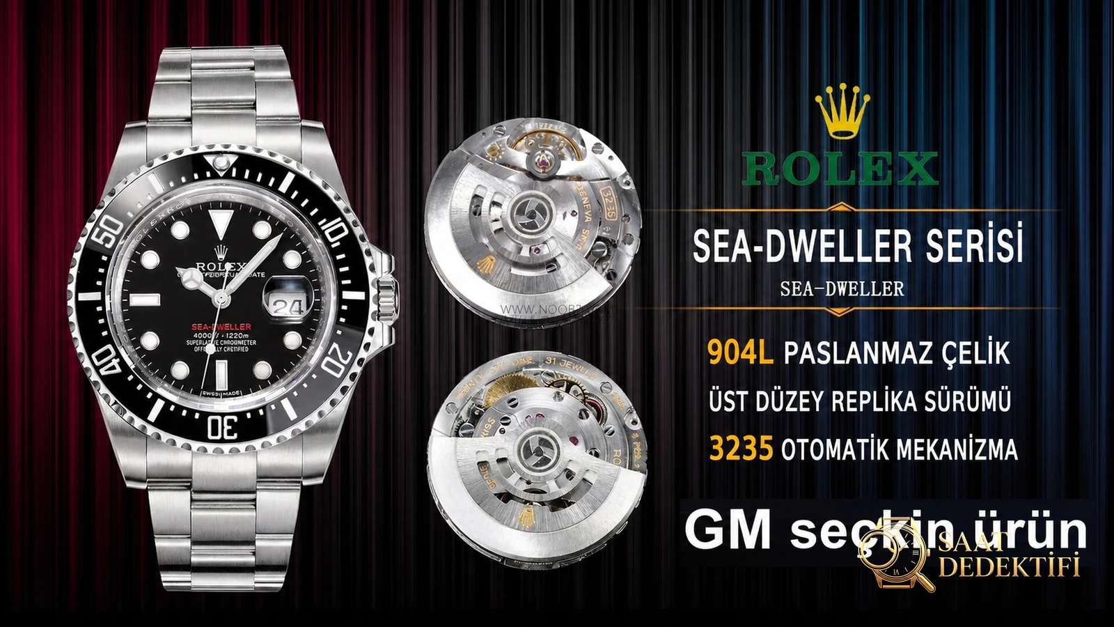 Gerçek-Replika Karşılaştırması: GM Factory Rolex Sea-Dweller Single Red 126600, 3235 In-House Mekanizmalı Replika Karşılaştırmalı İncelemesi - Kadran Detayı ve Bezel İşçiliği