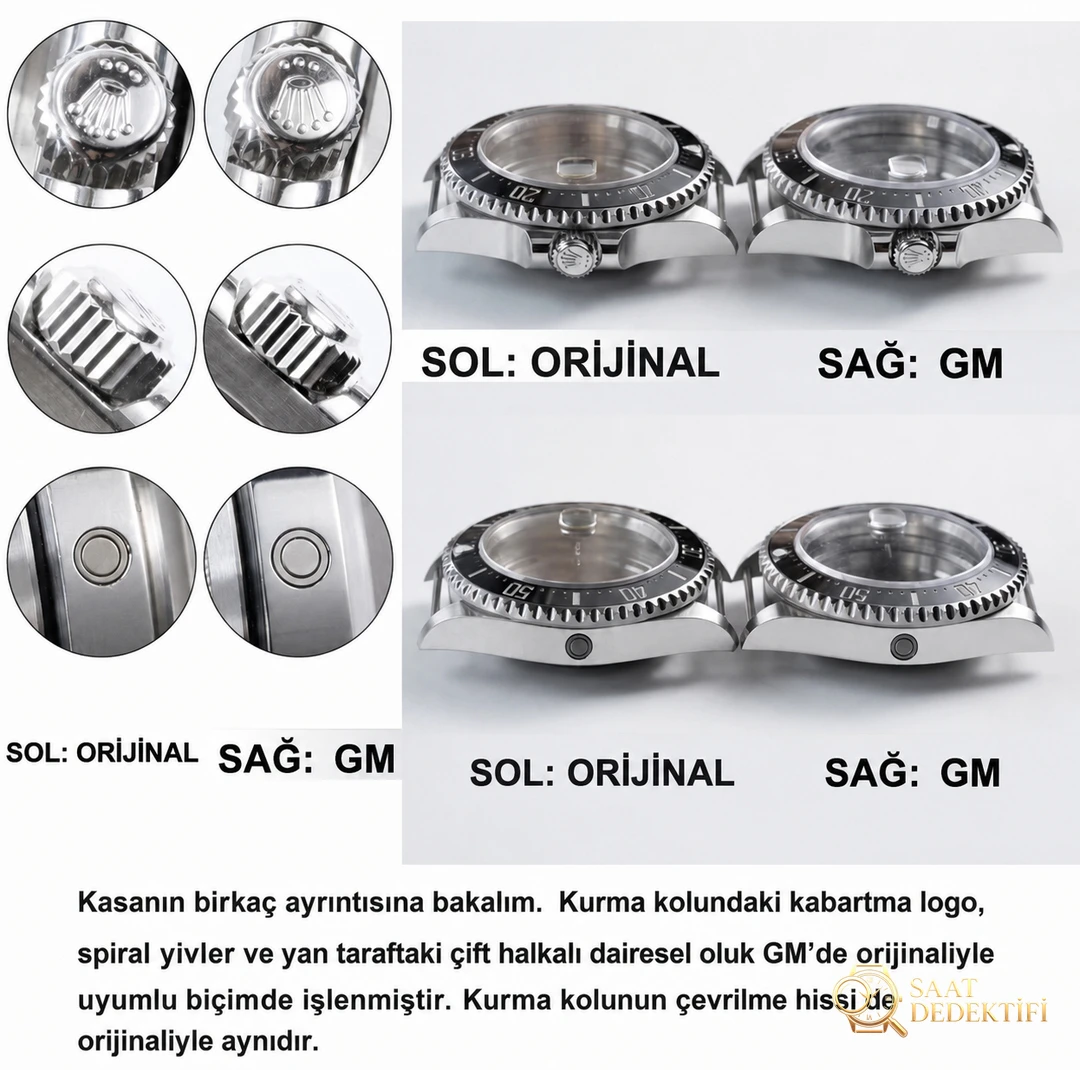 Gerçek-Replika Karşılaştırması: GM Factory Rolex Sea-Dweller Single Red 126600, 3235 In-House Mekanizmalı Replika Karşılaştırmalı İncelemesi - Bilezik, Toka ve Klips Mekanizması