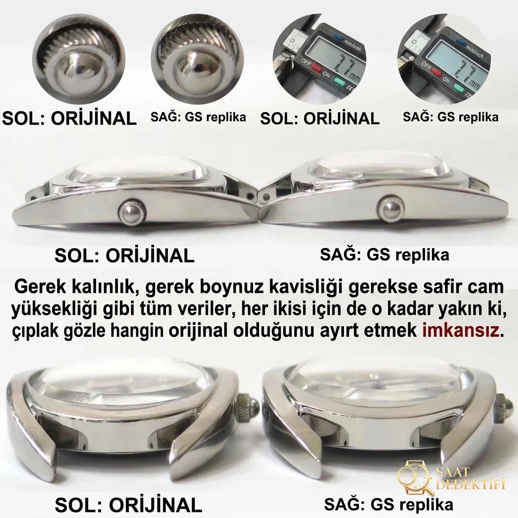 Gerçek-Replika Karşılaştırması: GS Factory Longines Equestrian Serisi Kadın Replika Saat, İsviçre Orijinal 152 Mekanizma - Makro Kadran ve İndeks İşçiliği
