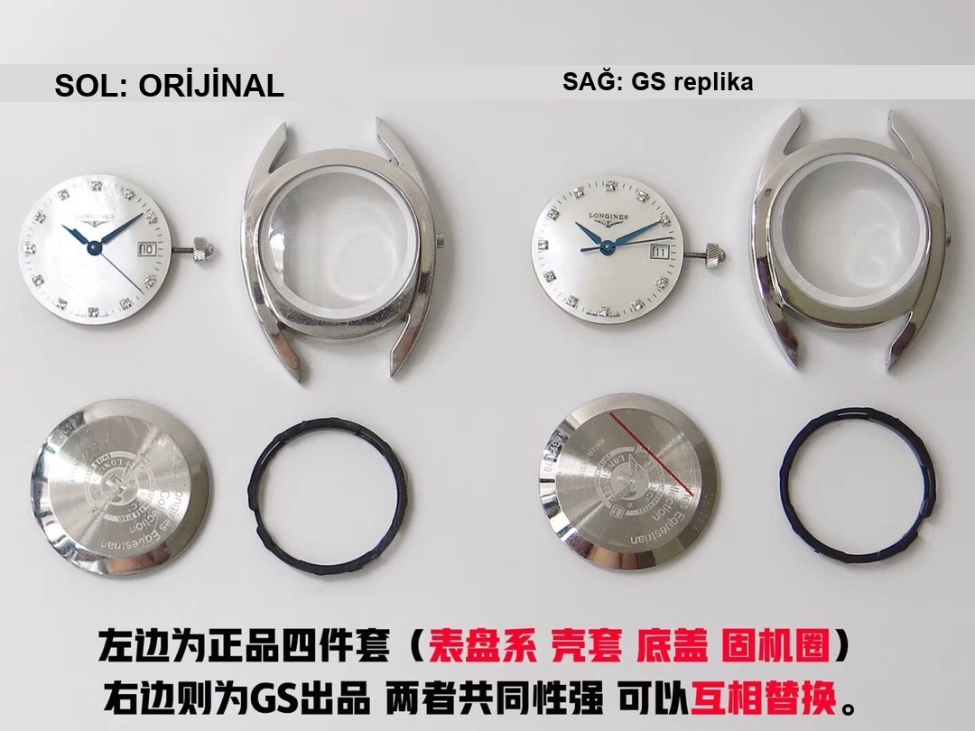 Gerçek-Replika Karşılaştırması: GS Factory Longines Equestrian Serisi Kadın Replika Saat, İsviçre Orijinal 152 Mekanizma — 11. fotoğraf