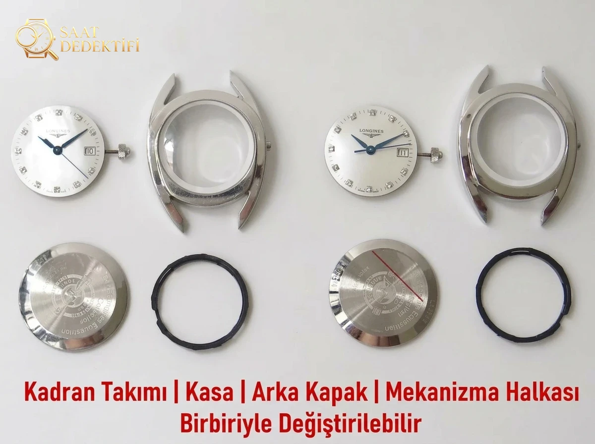 Gerçek-Replika Karşılaştırması: GS Factory Longines Equestrian Serisi Kadın Replika Saat, İsviçre Orijinal 152 Mekanizma - Yan Profil ve Kordon Bağlantısı