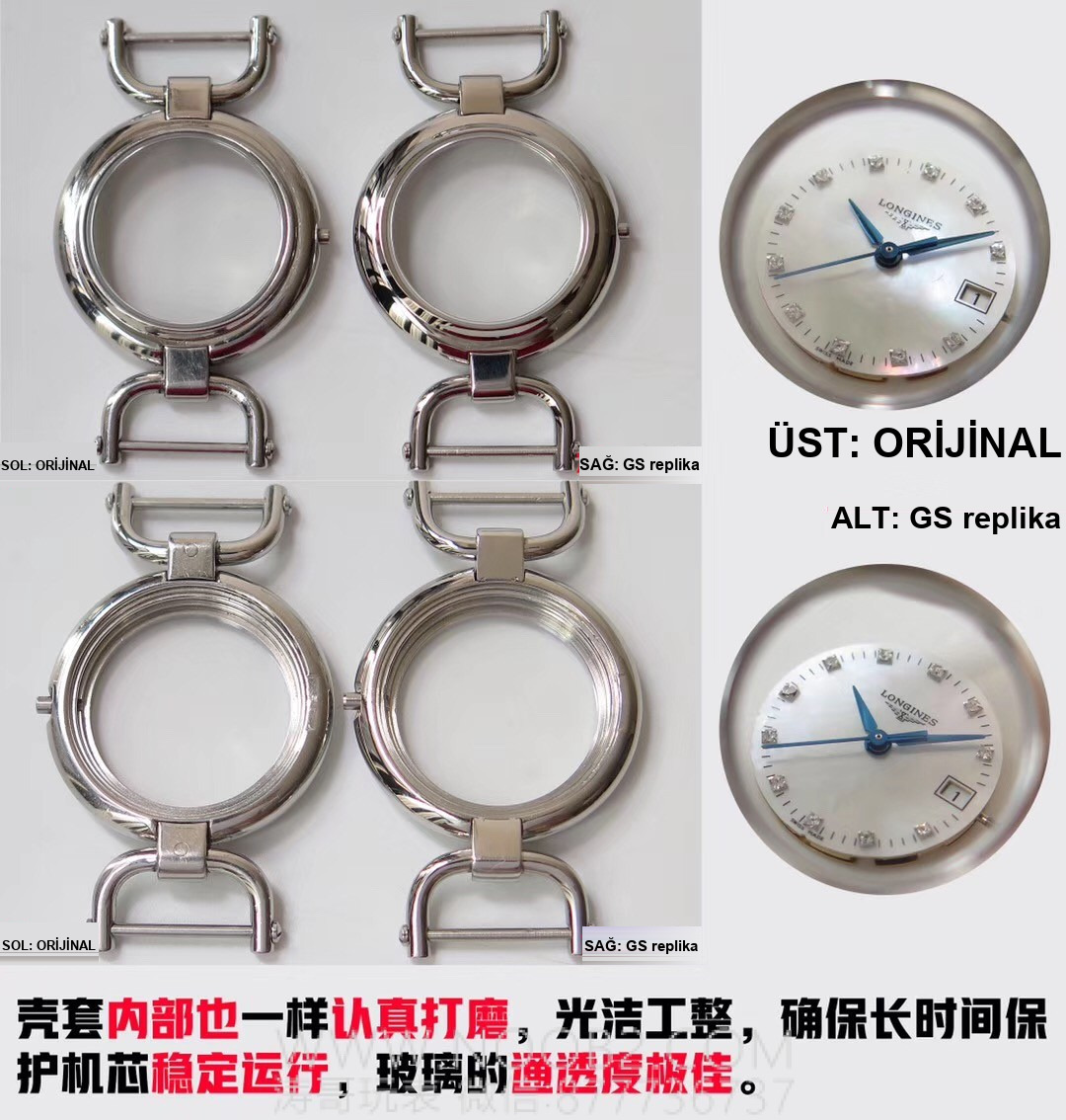 Gerçek-replika karşılaştırması: GS Factory Longines Equestrian serisi kadın replika saati 26,5 mm orijinal İsviçre 152 kuvars mekanizmasıyla orijinaline kıyasla nasıl? İlk bakışta sahte olduğu belli olur mu? — 13. fotoğraf