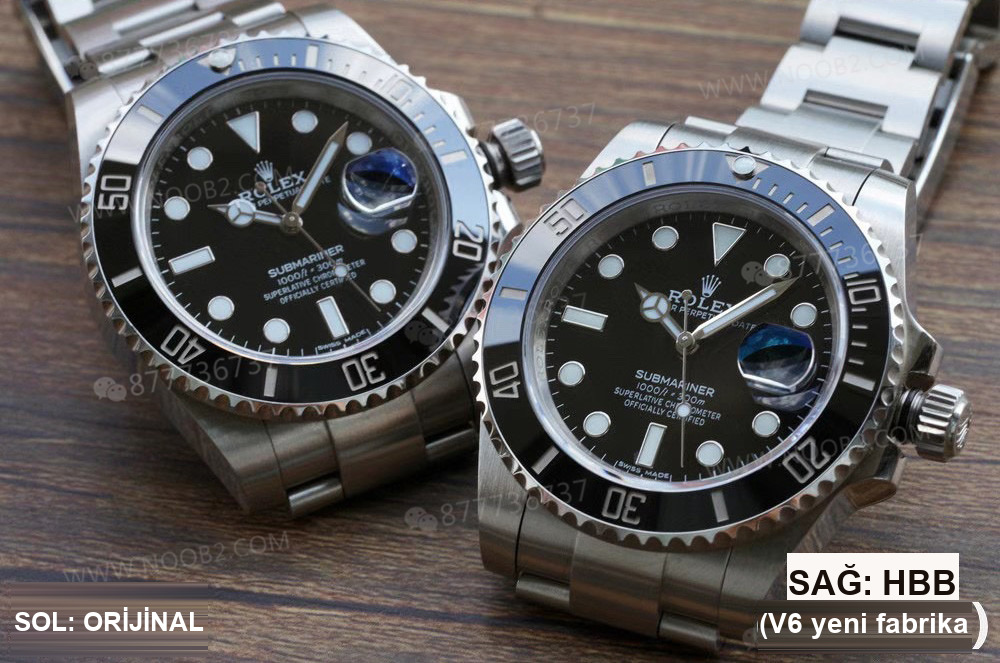 Gerçek-replika karşılaştırması: HBBV6 Factory Rolex siyah Submariner ile orijinali arasında ne fark var? — 3. fotoğraf