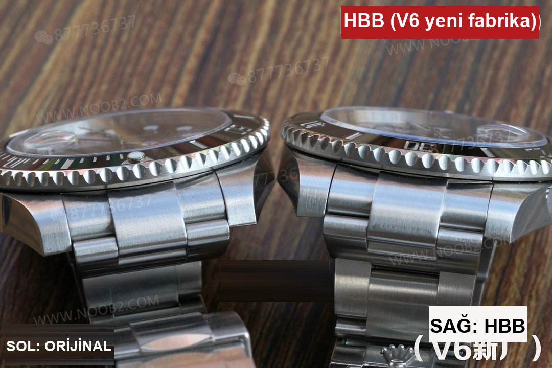 Gerçek-replika karşılaştırması: HBBV6 Factory Rolex siyah Submariner ile orijinali arasında ne fark var? — 9. fotoğraf