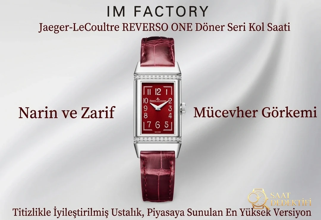 Gerçek-replika karşılaştırması: IM Factory Jaeger-LeCoultre Reverso kadın replika saat Q3288420 - Kasa Profili ve Kurma Kolu İncelemesi