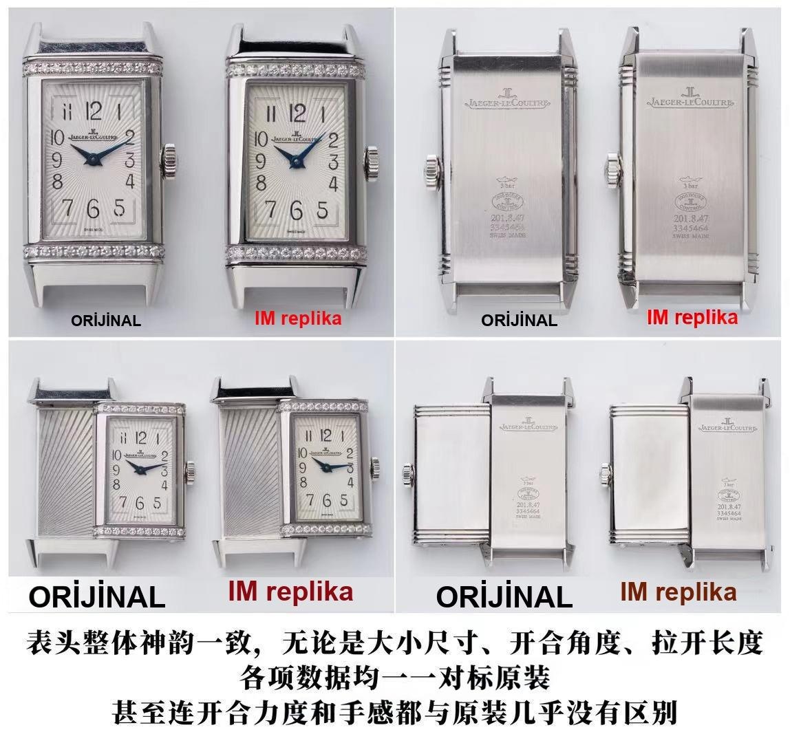 Gerçek-replika karşılaştırması: IM Factory Jaeger-LeCoultre Reverso kadın replika saat Q3288420 — 5. fotoğraf