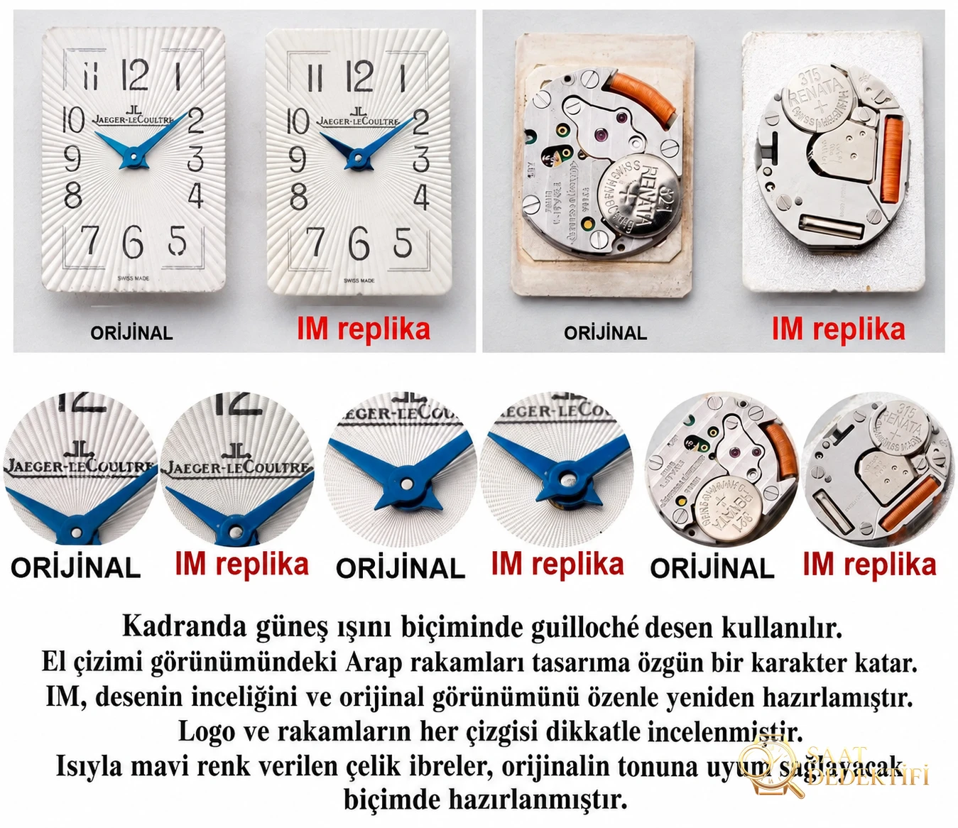 Gerçek-replika karşılaştırması: IM Factory Jaeger-LeCoultre Reverso kadın replika saat Q3288420 - Klips Kilidi ve Lazer Damgalar