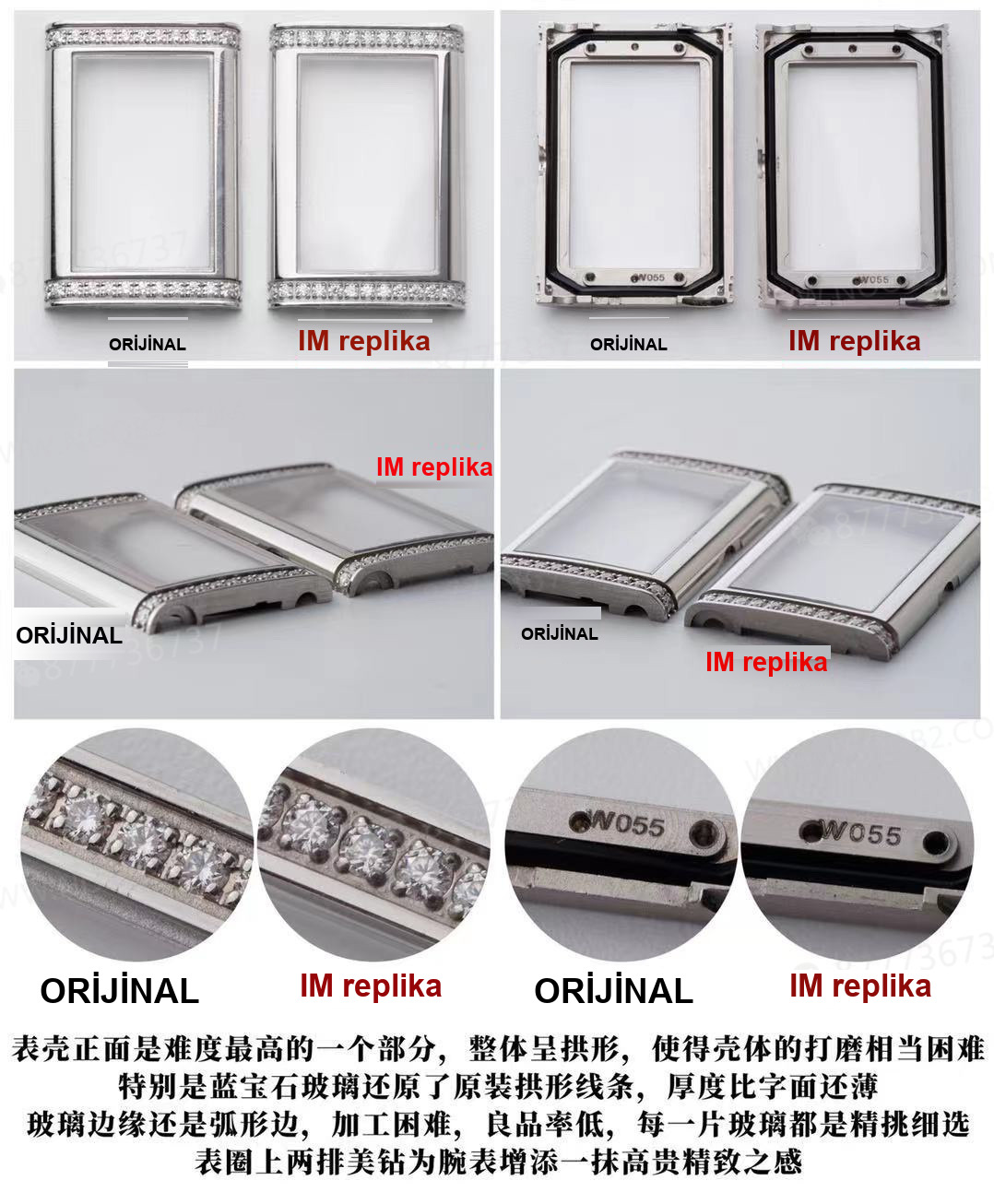 Gerçek-replika karşılaştırması: IM Factory Jaeger-LeCoultre Reverso kadın replika saat Q3288420 — 9. fotoğraf