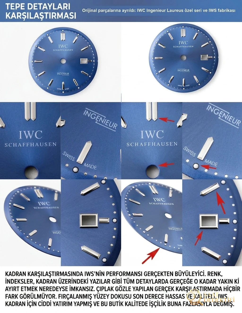 Gerçek-replika karşılaştırması: IWS Factory IWC Ingenieur Laureus Limited Edition IW323310 saat incelemesi - Bilezik, Toka ve Klips Mekanizması