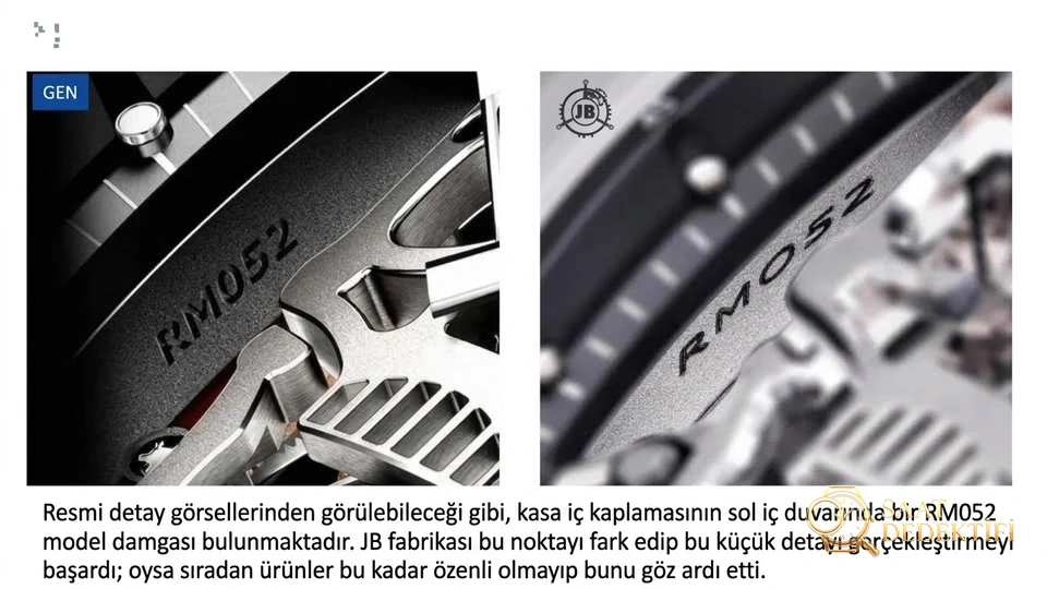 Gerçek-replika karşılaştırması: JB Factory Richard Mille RM52-01 gerçek tourbillon kol saatini nereden alabilirim? - Kasa Profili ve Kurma Kolu İncelemesi