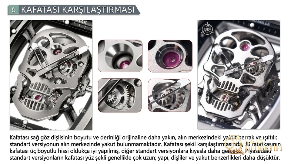 Gerçek-replika karşılaştırması: JB Factory Richard Mille RM52-01 gerçek tourbillon kol saatini nereden alabilirim? - Makro Kadran ve İndeks İşçiliği