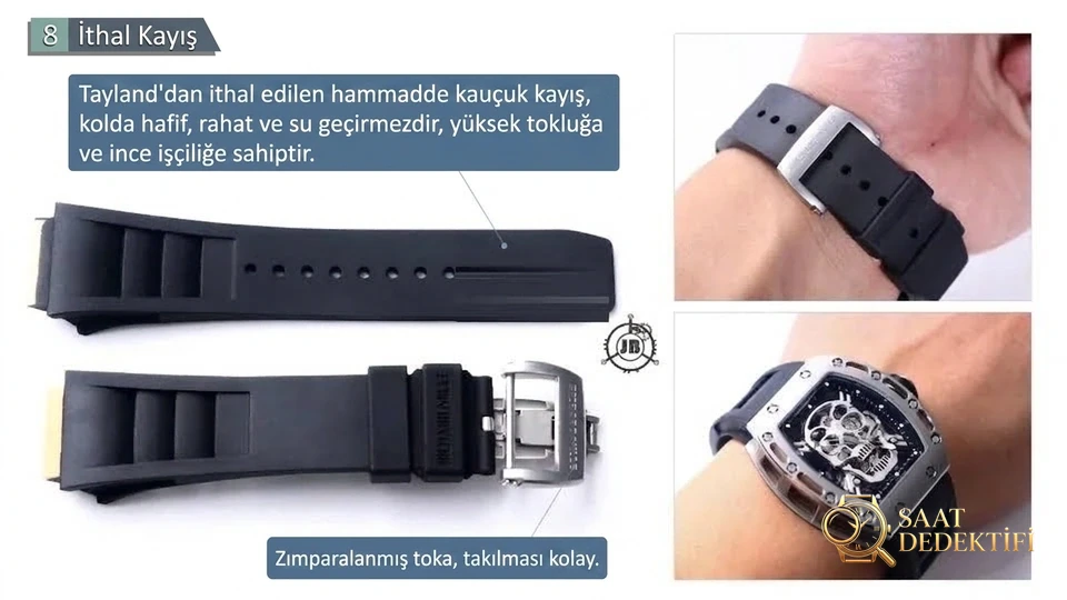 Gerçek-replika karşılaştırması: JB Factory Richard Mille RM52-01 gerçek tourbillon kol saatini nereden alabilirim? - Bilekte Duruş ve Kasa Orantısı