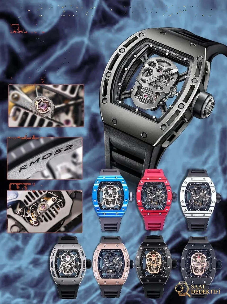 Gerçek-replika karşılaştırması: JB Factory Richard Mille RM52-01 gerçek tourbillon kol saatini nereden alabilirim? - Mekanizma Zemberek ve Balans Detayı