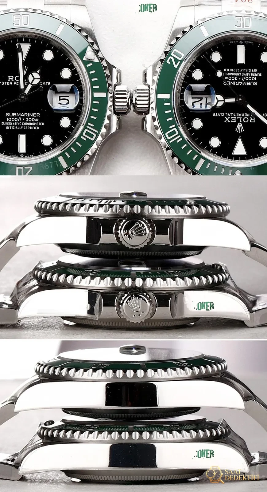 Gerçek-Replika Karşılaştırması: Joker Rolex Submariner İşçiliği Nasıl? Almaya Değer mi? - Kasa Profili ve Kurma Kolu İncelemesi