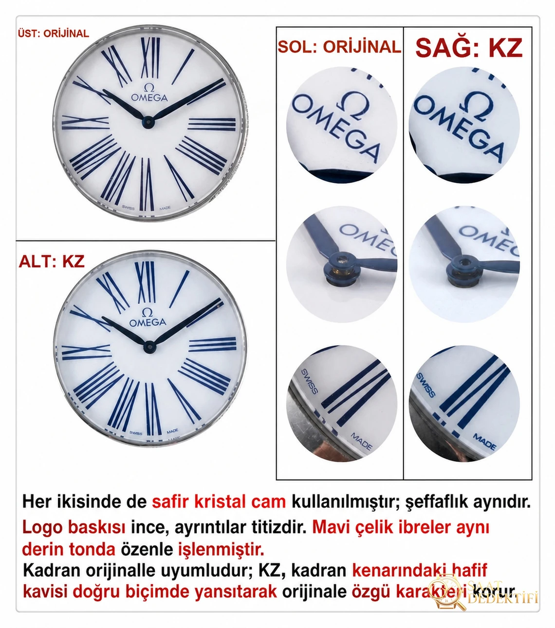 Gerçek-replika karşılaştırması: KZ Factory Omega De Ville Prestige serisi kadın kol saati - Roma rakamlı saat işaretleri, orijinal 4061 kuvars mekanizma detay incelemesi - Kasa Profili ve Kurma Kolu İncelemesi