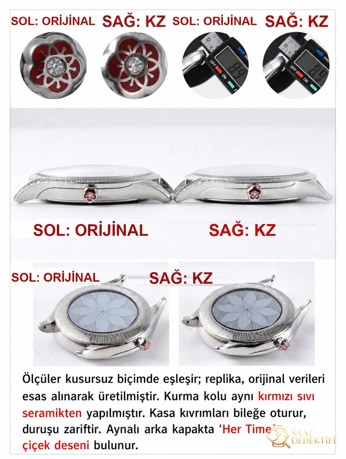 Gerçek-replika karşılaştırması: KZ Factory Omega De Ville Prestige serisi kadın kol saati - Roma rakamlı saat işaretleri, orijinal 4061 kuvars mekanizma detay incelemesi - Bilezik, Toka ve Klips Mekanizması