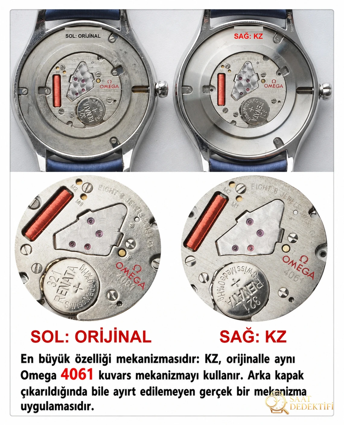 Gerçek-replika karşılaştırması: KZ Factory Omega De Ville Prestige serisi kadın kol saati - Roma rakamlı saat işaretleri, orijinal 4061 kuvars mekanizma detay incelemesi - Makro Kadran ve İndeks İşçiliği