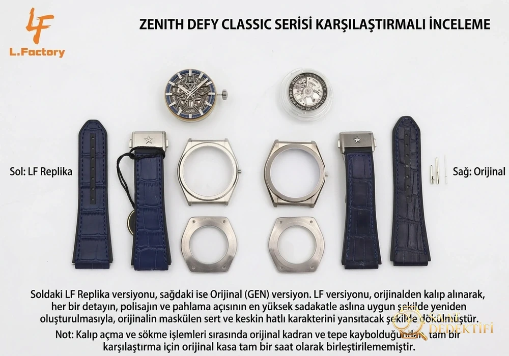Gerçek-replika karşılaştırması: LF Factory Zenith DEFY serisi CLASSIC kol saati incelemesi - Kasa Profili ve Kurma Kolu İncelemesi
