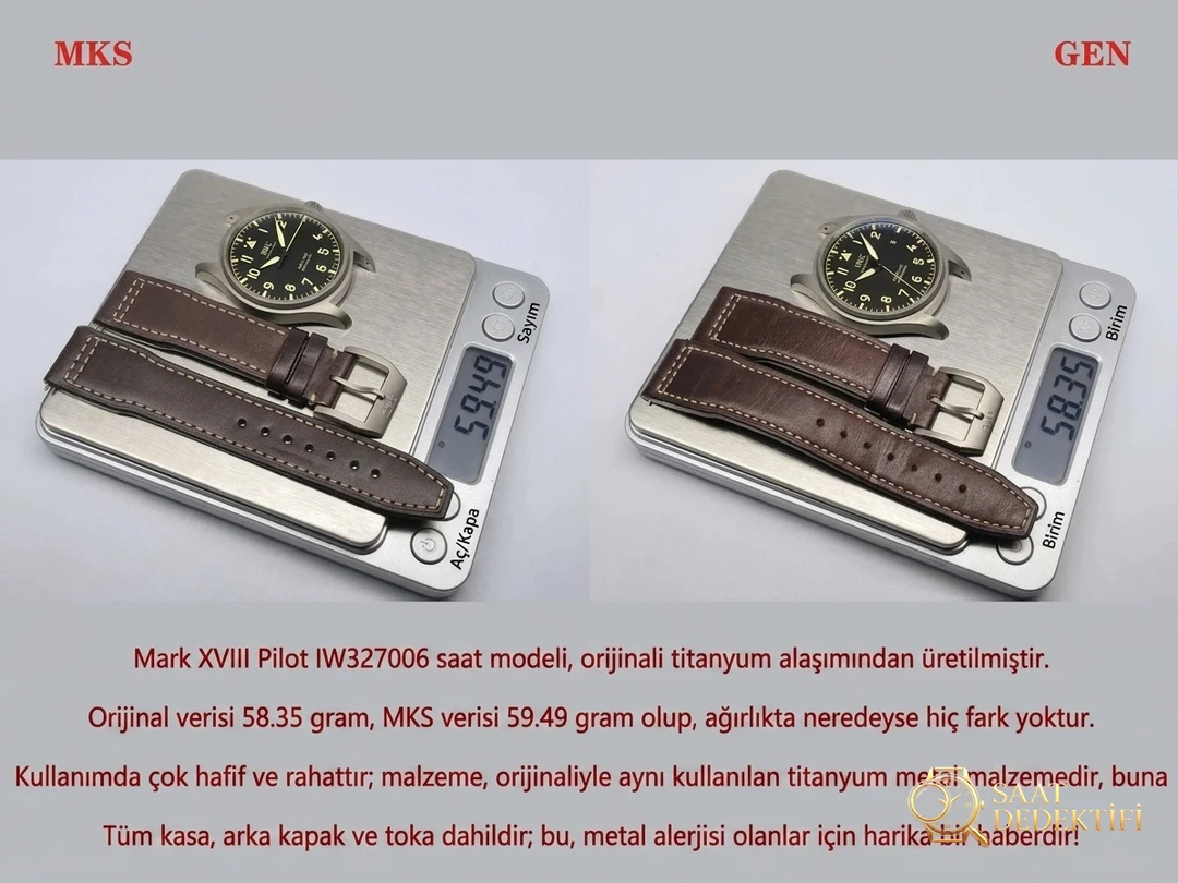 Gerçek-replika karşılaştırması: MKS Factory IWC Pilot titanyum kasa Mark XVIII işçiliği iyi mi? - Klips Kilidi ve Lazer Damgalar