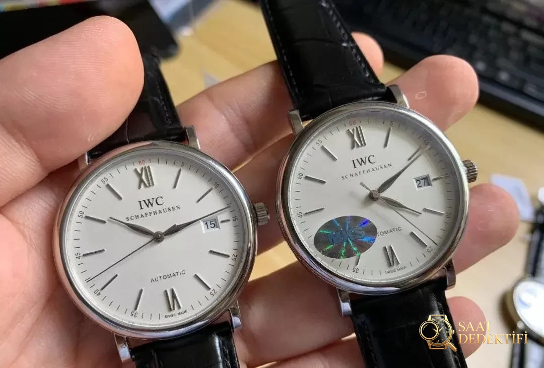 Gerçek-replika karşılaştırması: MKS IWC Portofino klasik erkek replika saati V5 versiyonunun orijinal IW356501 ile karşılaştırması - Arka Kapak ve Mekanizma Detayı