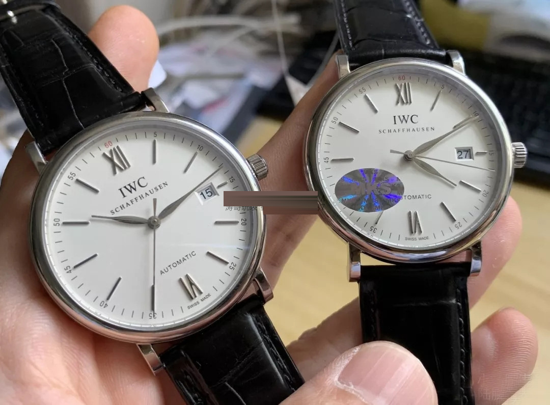 Gerçek-replika karşılaştırması: MKS IWC Portofino klasik erkek replika saati V5 versiyonunun orijinal IW356501 ile karşılaştırması — 8. fotoğraf
