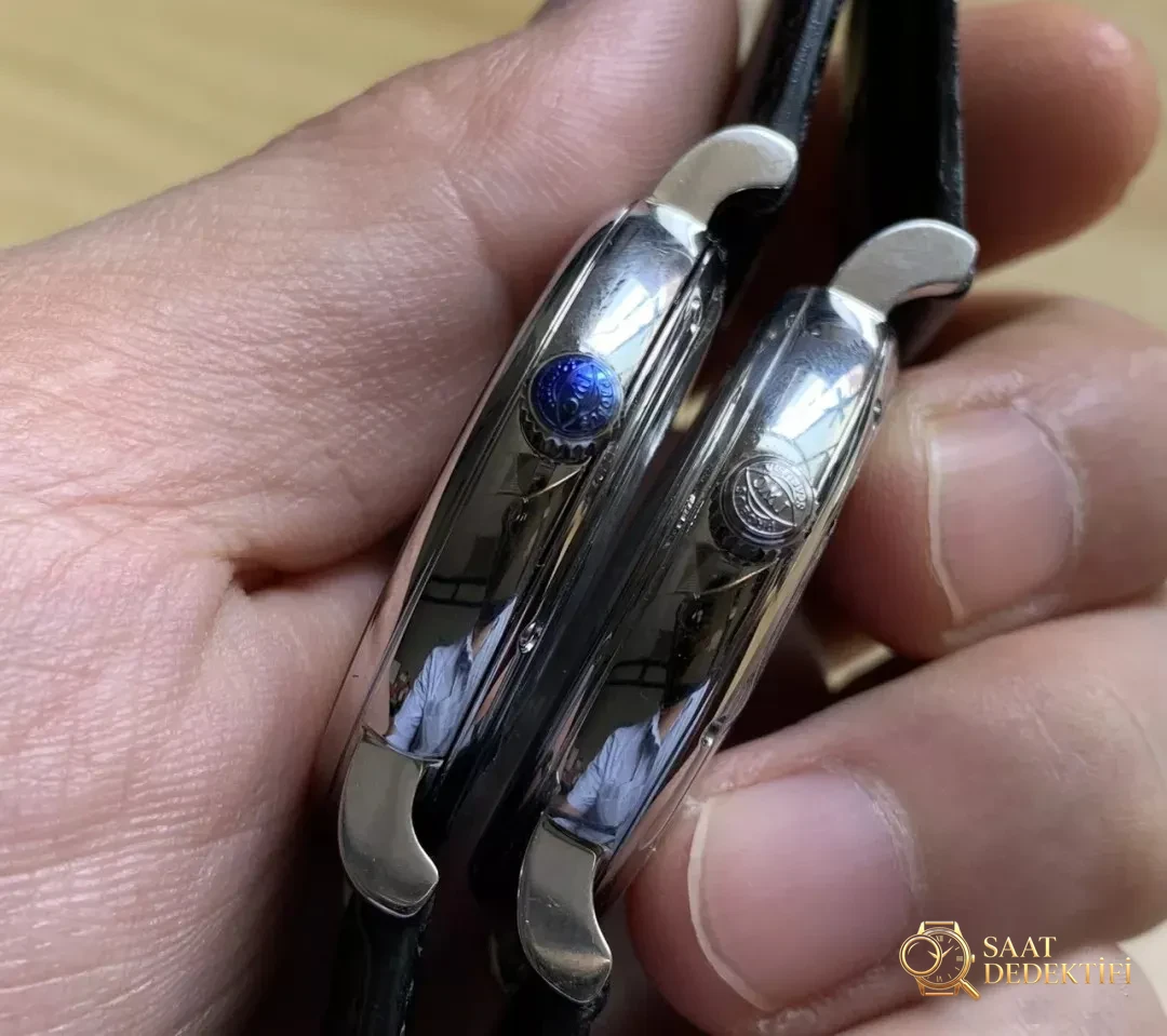 Gerçek-replika karşılaştırması: MKS IWC Portofino klasik erkek replika saati V5 versiyonunun orijinal IW356501 ile karşılaştırması - Mekanizma Zemberek ve Balans Detayı