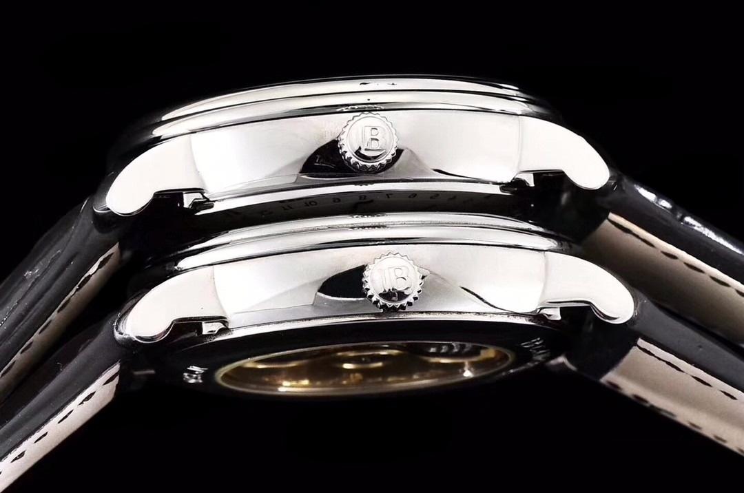 Gerçek-replika karşılaştırması: OM Factory V3 versiyonu Blancpain 6654 tam takvim ay evreli replika saat — 14. fotoğraf