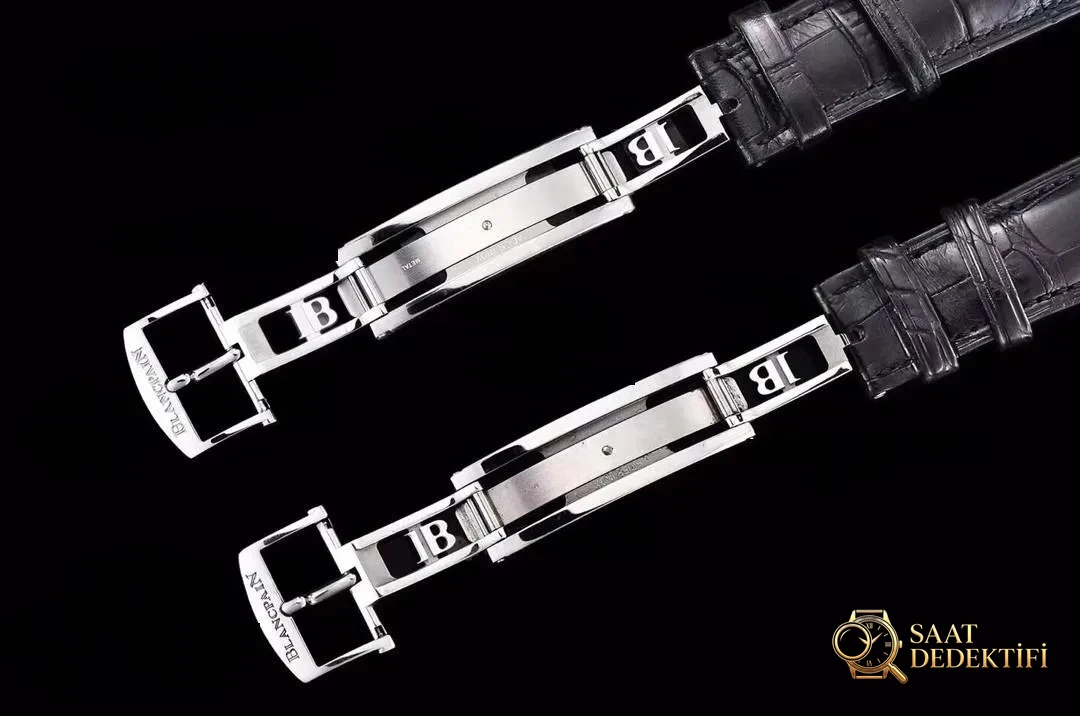 Gerçek-replika karşılaştırması: OM Factory V3 versiyonu Blancpain 6654 tam takvim ay evreli replika saat - Cam Yansıma Önleyici (AR) Kaplama
