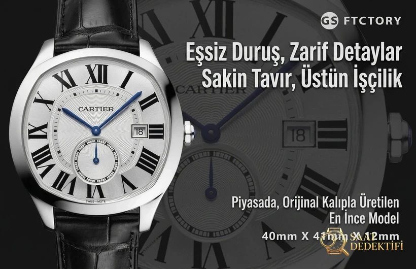 Real-replica comparison, original review: How much is the GS Factory Cartier Drive de series WSNM0004 replica watch? Is the quality good? - Case Profile and Crown Examination