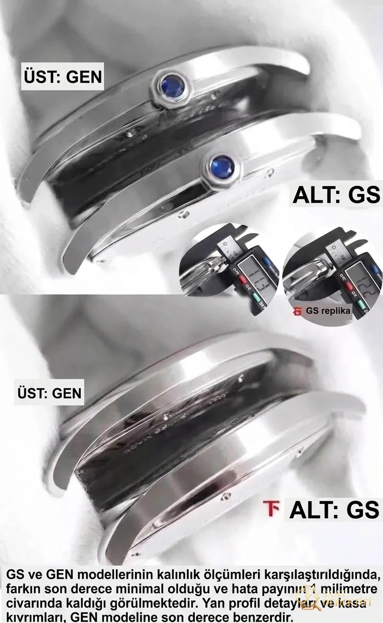 Real-replica comparison, original review: How much is the GS Factory Cartier Drive de series WSNM0004 replica watch? Is the quality good? - Clip Lock and Laser Stamps