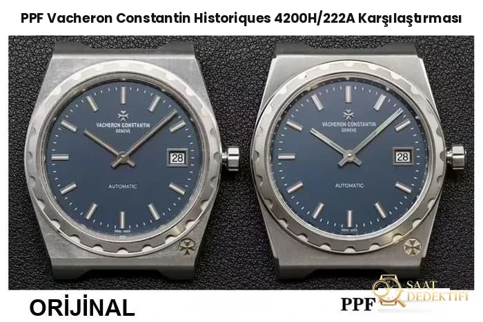 Gerçek-replika karşılaştırması: PPF Factory Vacheron Constantin Historiques 4200H/222A arasında ne fark var? - Kadran Detayı ve Bezel İşçiliği