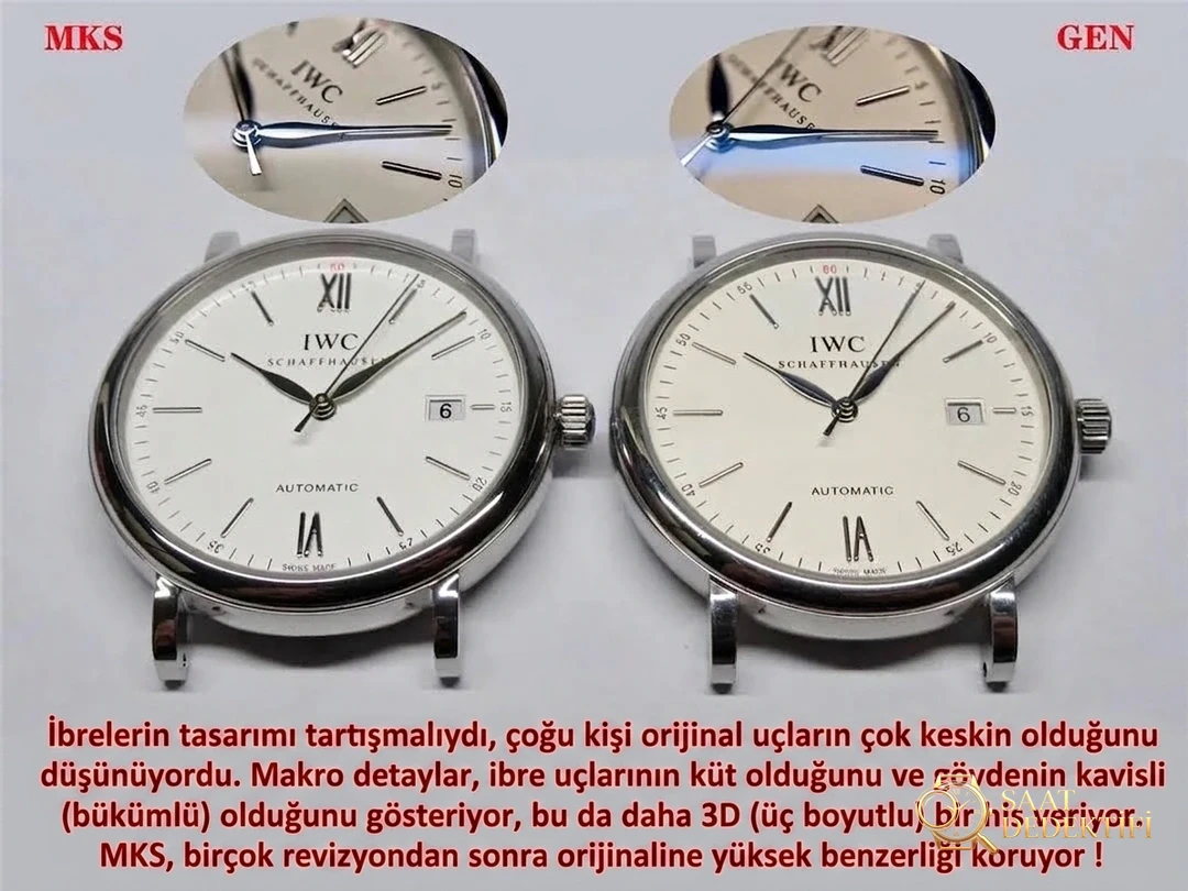 Gerçek-replika karşılaştırması: Replika IWC Portofino için MKS mı yoksa V7 Factory mi? - Kadran Detayı ve Bezel İşçiliği