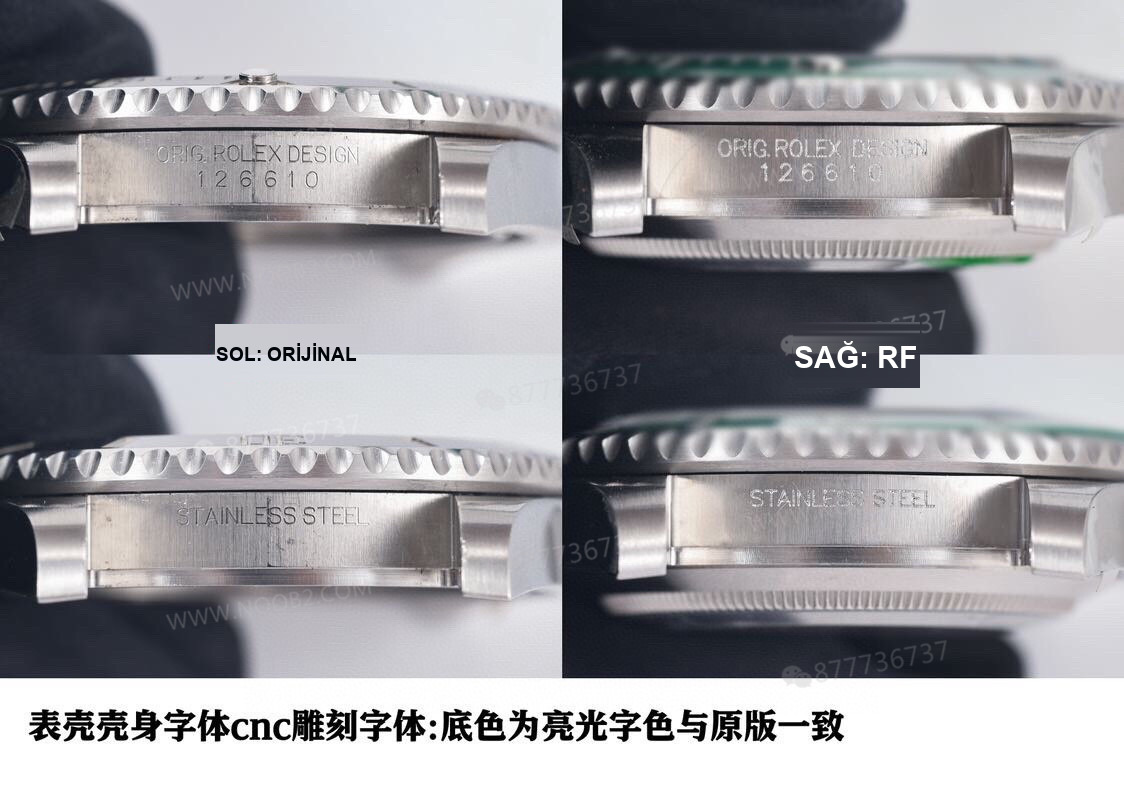 Gerçek-replika karşılaştırması: RF Factory Rolex yeni siyah Submariner'ın kalitesi nasıl? — 6. fotoğraf