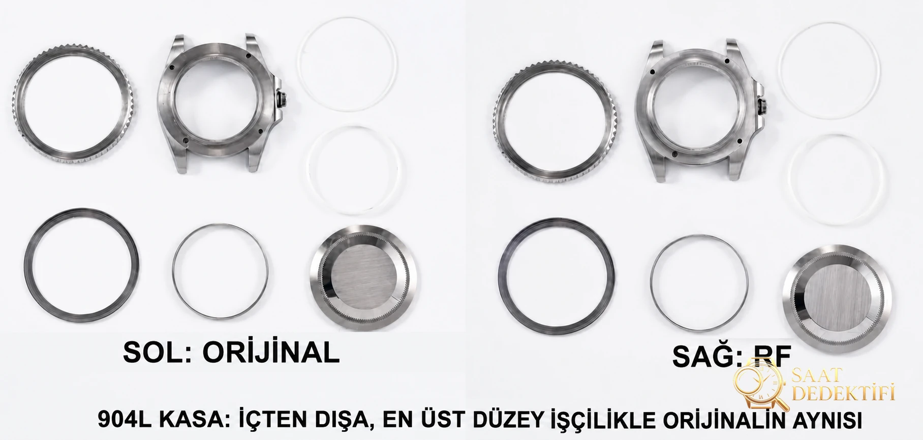 Gerçek-replika karşılaştırması: RF Factory Rolex yeni siyah Submariner
