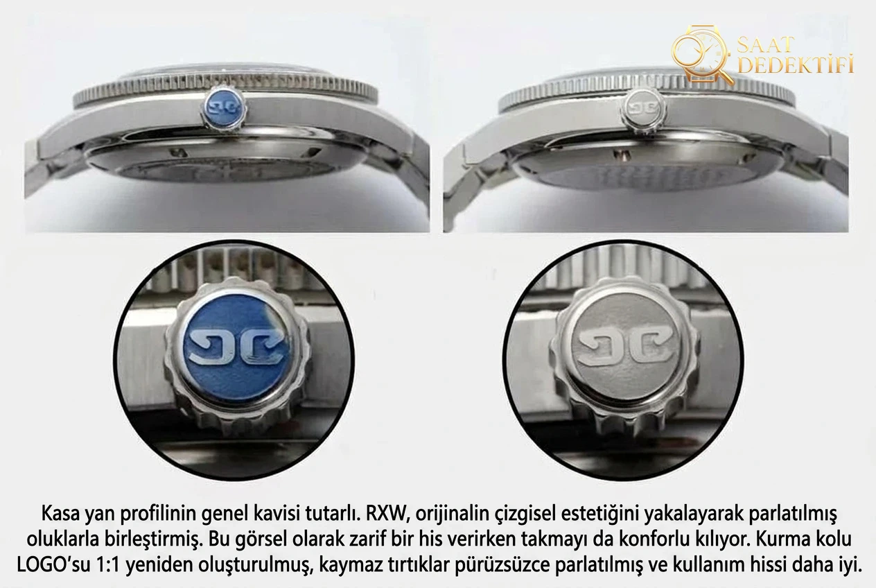 Gerçek-replika karşılaştırması: RXW Factory Glashütte Original açılım serisi, İsviçre SW200 mekanizmalı - Kasa Profili ve Kurma Kolu İncelemesi