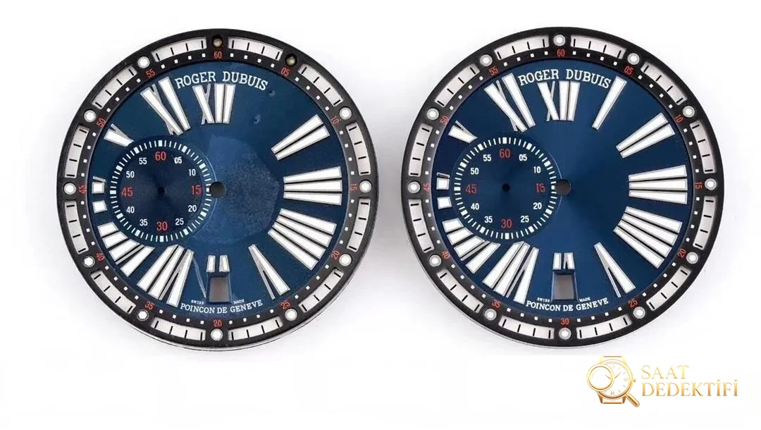 Gerçek-replika karşılaştırması: TBF Factory Roger Dubuis Excalibur serisi 0542 (0543) kol saati - Kadran Detayı ve Bezel İşçiliği