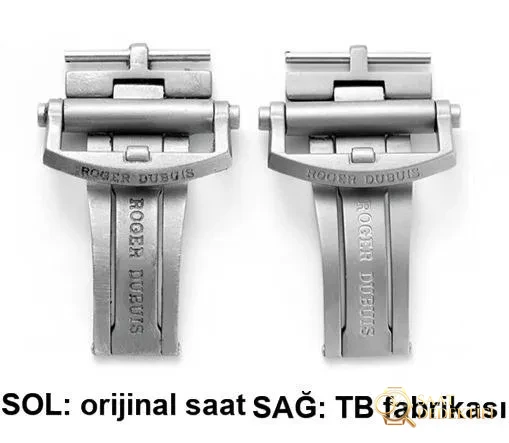 Gerçek-replika karşılaştırması: TBF Factory Roger Dubuis Excalibur serisi 0542 (0543) kol saati - Yan Profil ve Kordon Bağlantısı