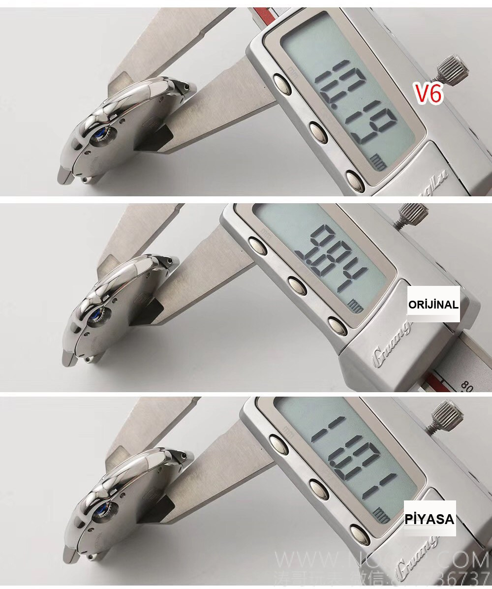 Gerçek-replika karşılaştırması: V6 Factory Cartier Ballon Bleu 33 mm — orijinal ile piyasa versiyonu karşıya, hangisi bir bakışta sahte belli oluyor? — 12. fotoğraf